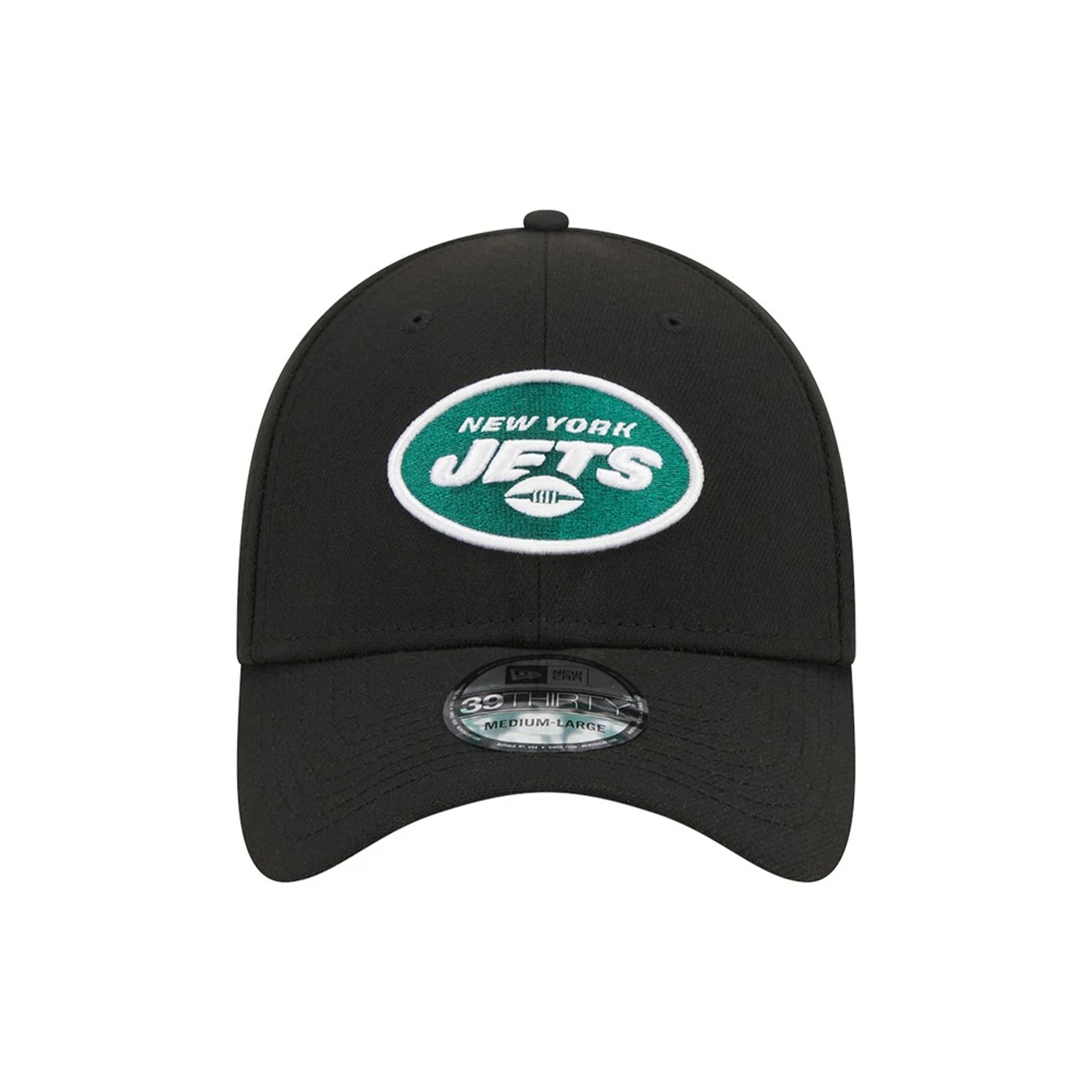 This is a New York Jets NFL Team Logo Black 39THIRTY Stretch Fit Cap 2