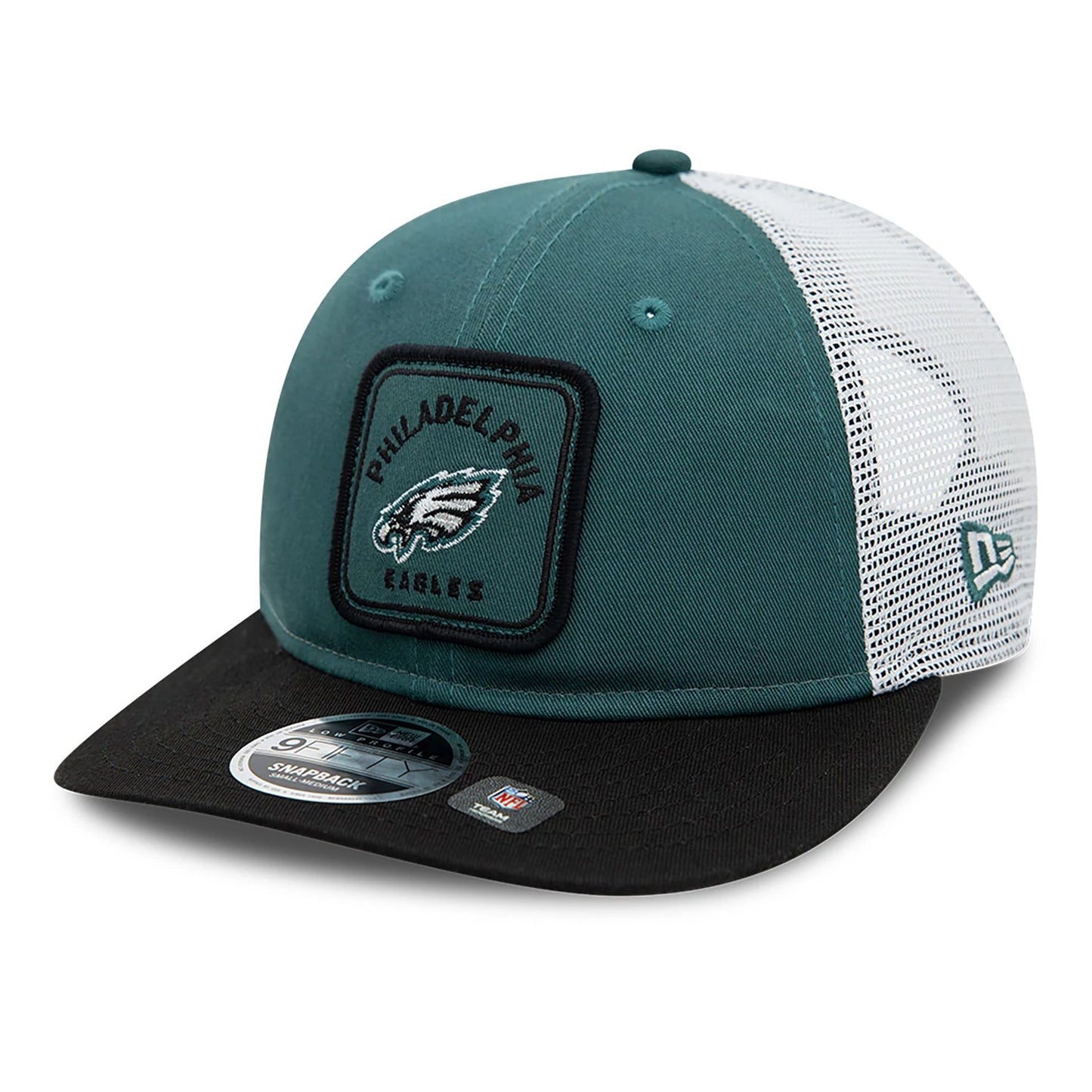 This is a Philadelphia Eagles NFL Patch Dark Green Low Profile 9FIFTY Snapback Cap 1