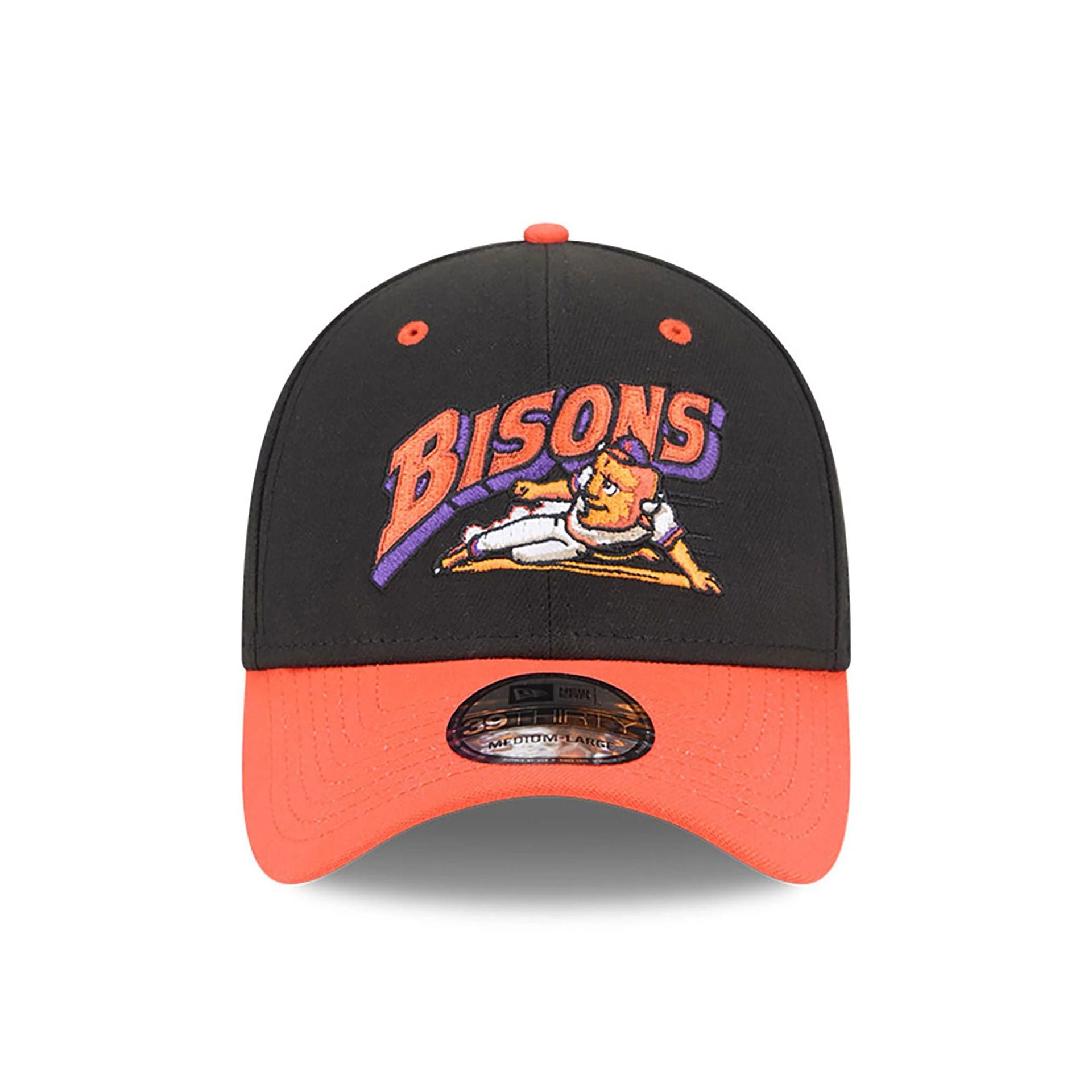 This is a Buffalo Bisons MiLB Theme Night Black 39THIRTY Stretch Fit Cap 2