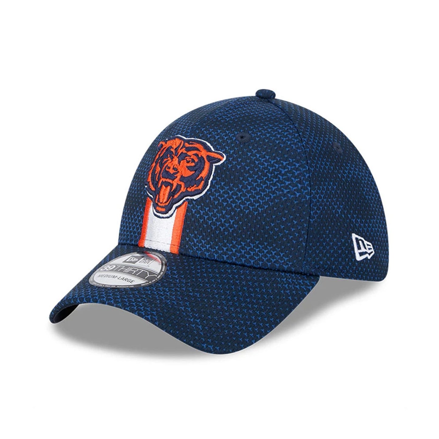 This is a Chicago Bears NFL Sideline 2024 Navy 39THIRTY Stretch Fit Adjustable Cap 4