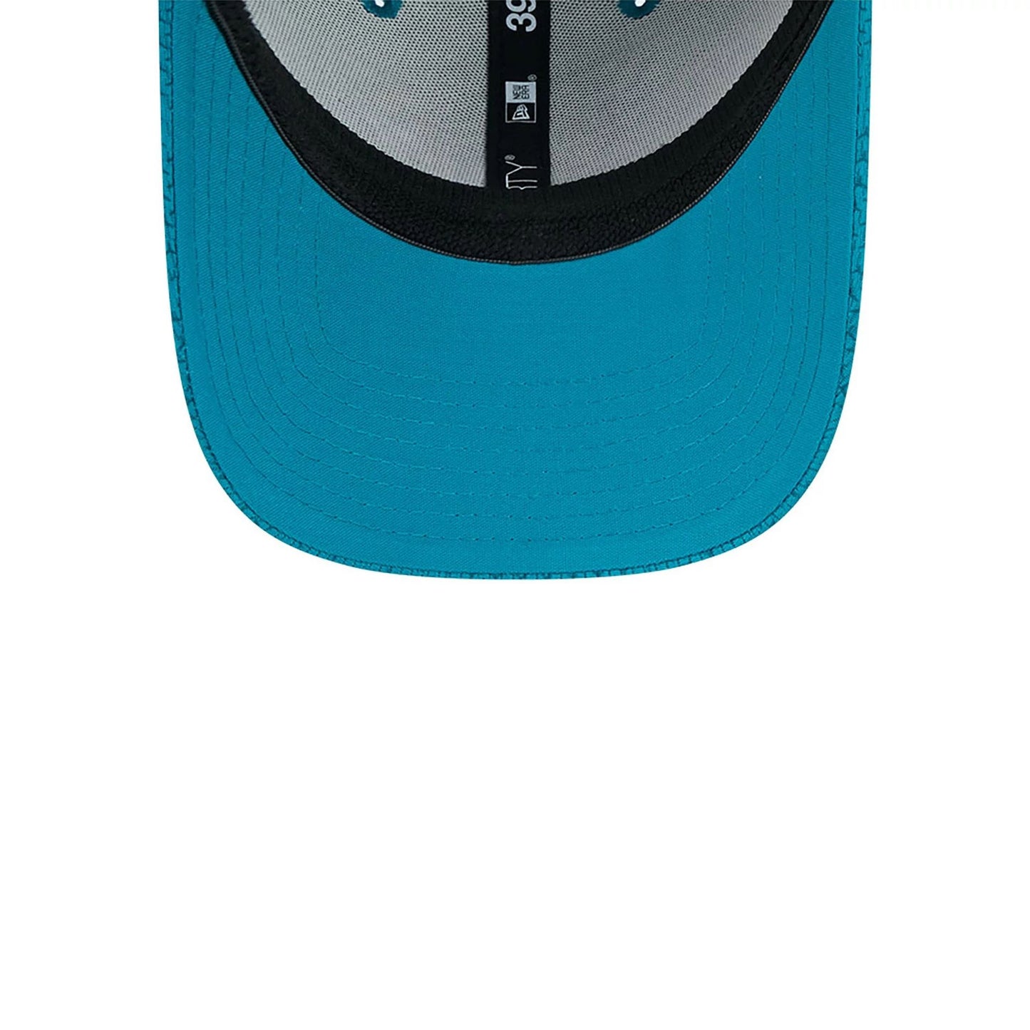 This is a Jacksonville Jaguars NFL Sideline 2024 Turquoise 39THIRTY Stretch Fit Cap 4