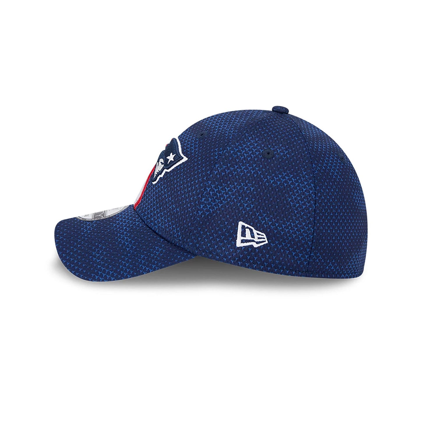 This is a New England Patriots NFL Sideline 2024 Dark Blue 39THIRTY Stretch Fit Cap 7