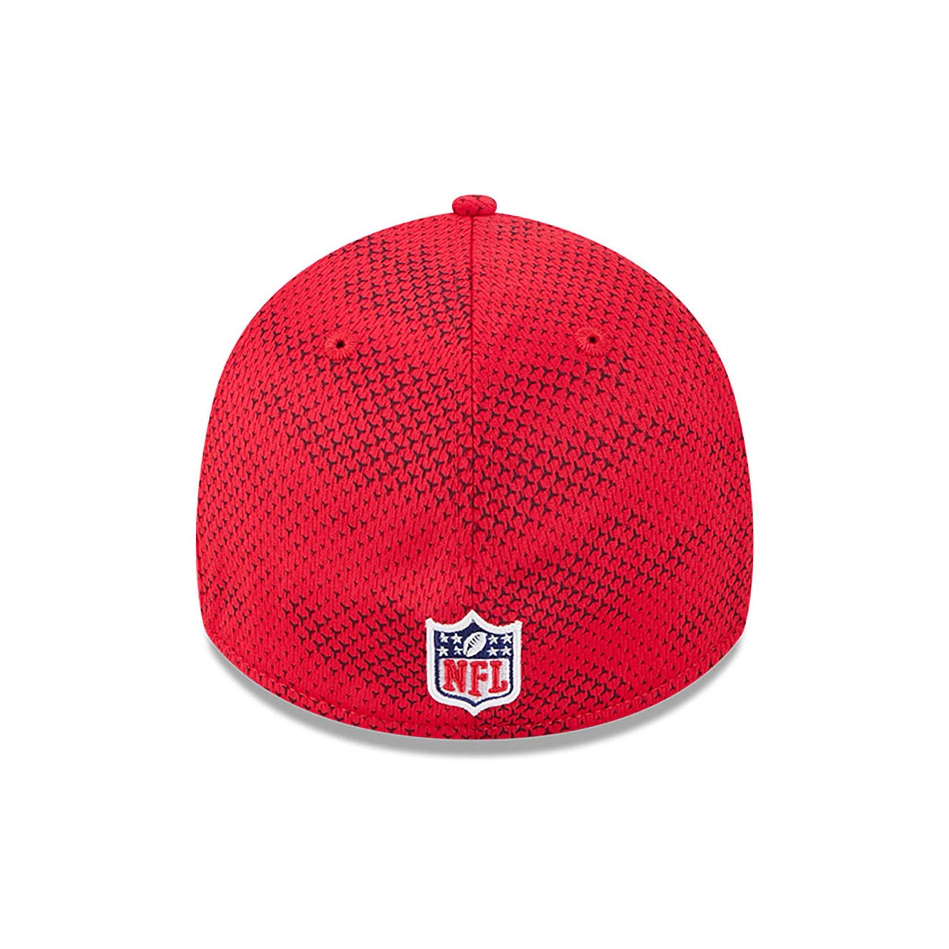 This is a Kansas City Chiefs NFL Sideline 2024 Red 39THIRTY Stretch Fit Cap 5