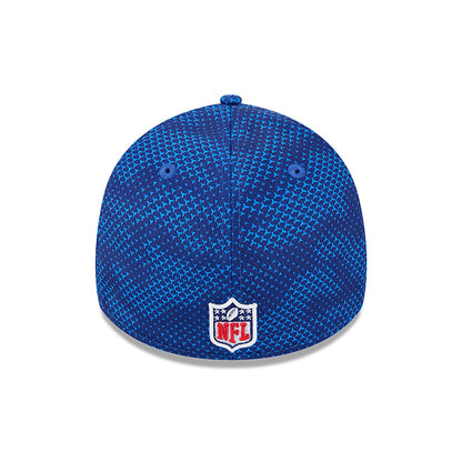 This is a New York Giants NFL Sideline 2024 Blue 39THIRTY Stretch Fit Cap 5