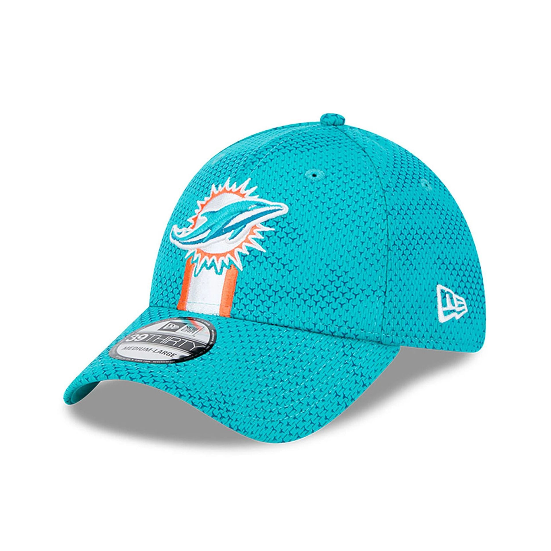 This is a Miami Dolphins NFL Sideline 2024 Turquoise 39THIRTY Stretch Fit Cap 3