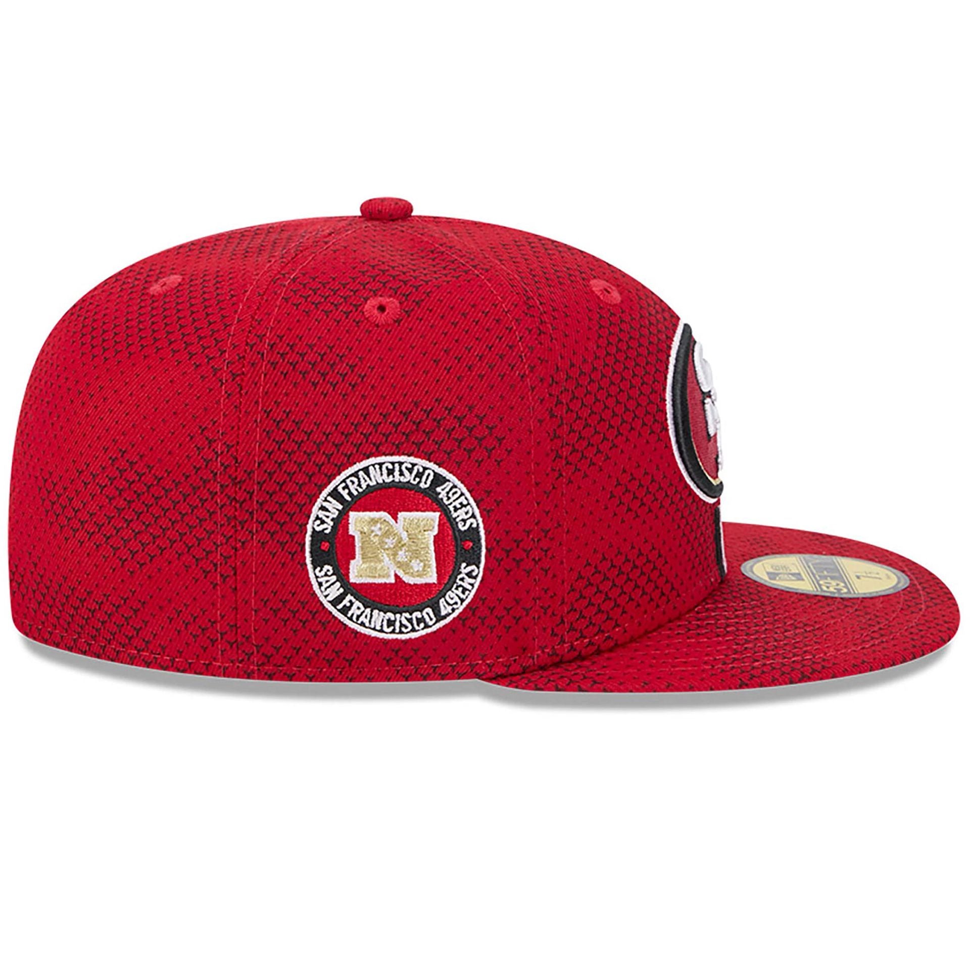 This is a San Francisco 49Ers NFL Sideline 2024 Red 59FIFTY Fitted Cap 6