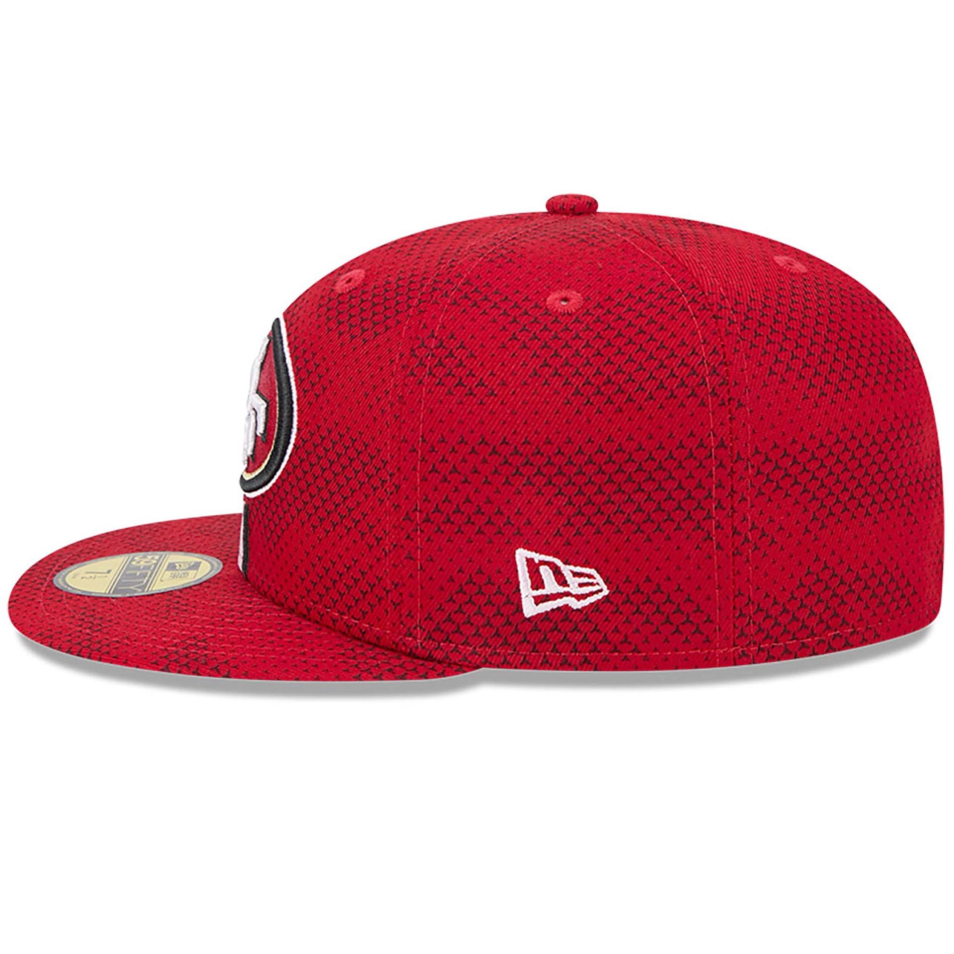 This is a San Francisco 49Ers NFL Sideline 2024 Red 59FIFTY Fitted Cap 7