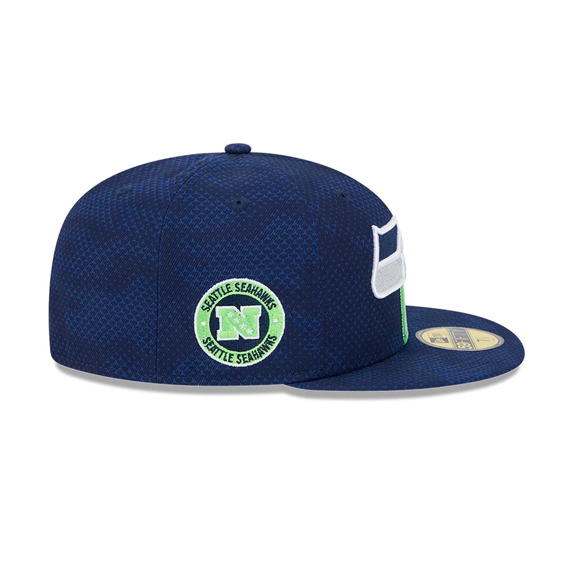 This is a Seattle Seahawks NFL Sideline 2024 Dark Blue 59FIFTY Fitted Cap 6