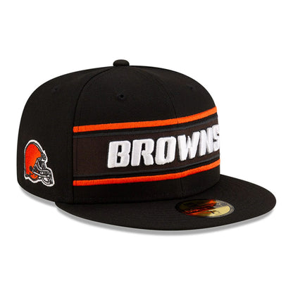 This is a Cleveland Browns NFL Sideline 2024 Black 59FIFTY Fitted Cap 1