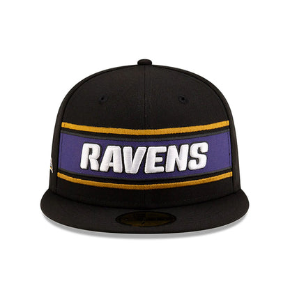 This is a Baltimore Ravens NFL Sideline 2024 Black 59FIFTY Fitted Cap 3