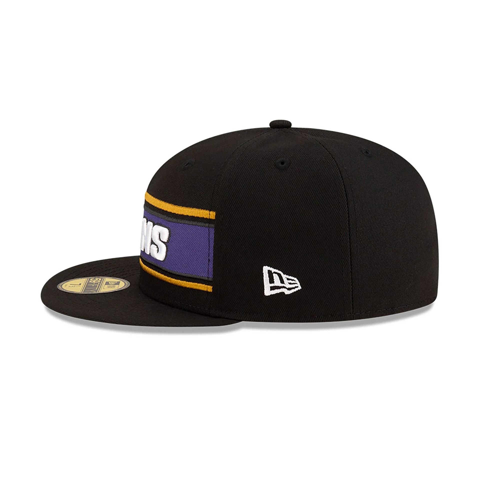 This is a Baltimore Ravens NFL Sideline 2024 Black 59FIFTY Fitted Cap 7