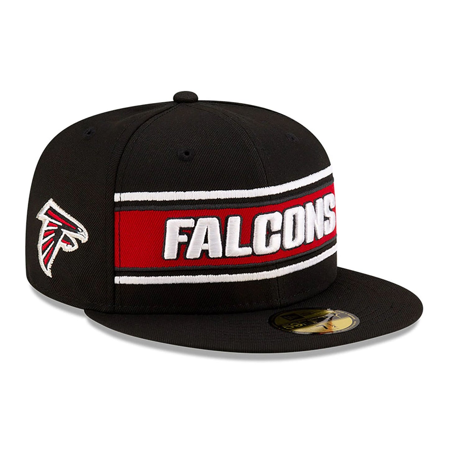 This is a Atlanta Falcons NFL Sideline 2024 Black 59FIFTY Fitted Cap 1