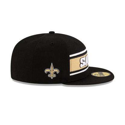 This is a New Orleans Saints NFL Sideline 2024 Black 59FIFTY Fitted Cap 6