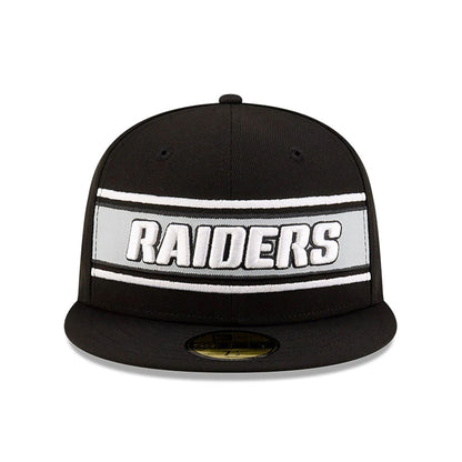 This is a Las Vegas Raiders NFL Sideline 2024 Black 59FIFTY Fitted Cap 3