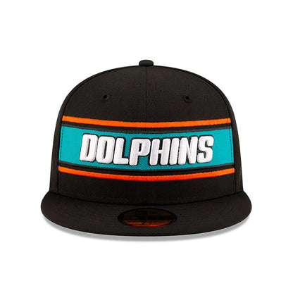 This is a Miami Dolphins NFL Sideline 2024 Black 59FIFTY Fitted Cap 3