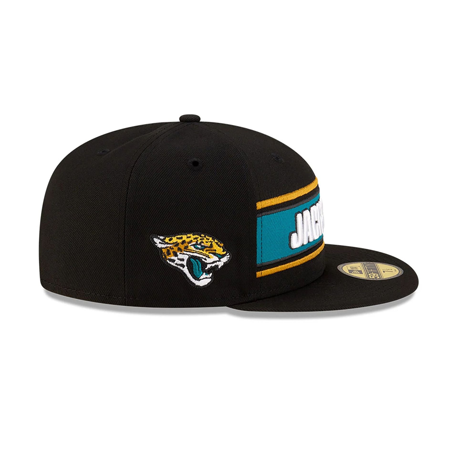 This is a Jacksonville Jaguars NFL Sideline 2024 Black 59FIFTY Fitted Cap 6