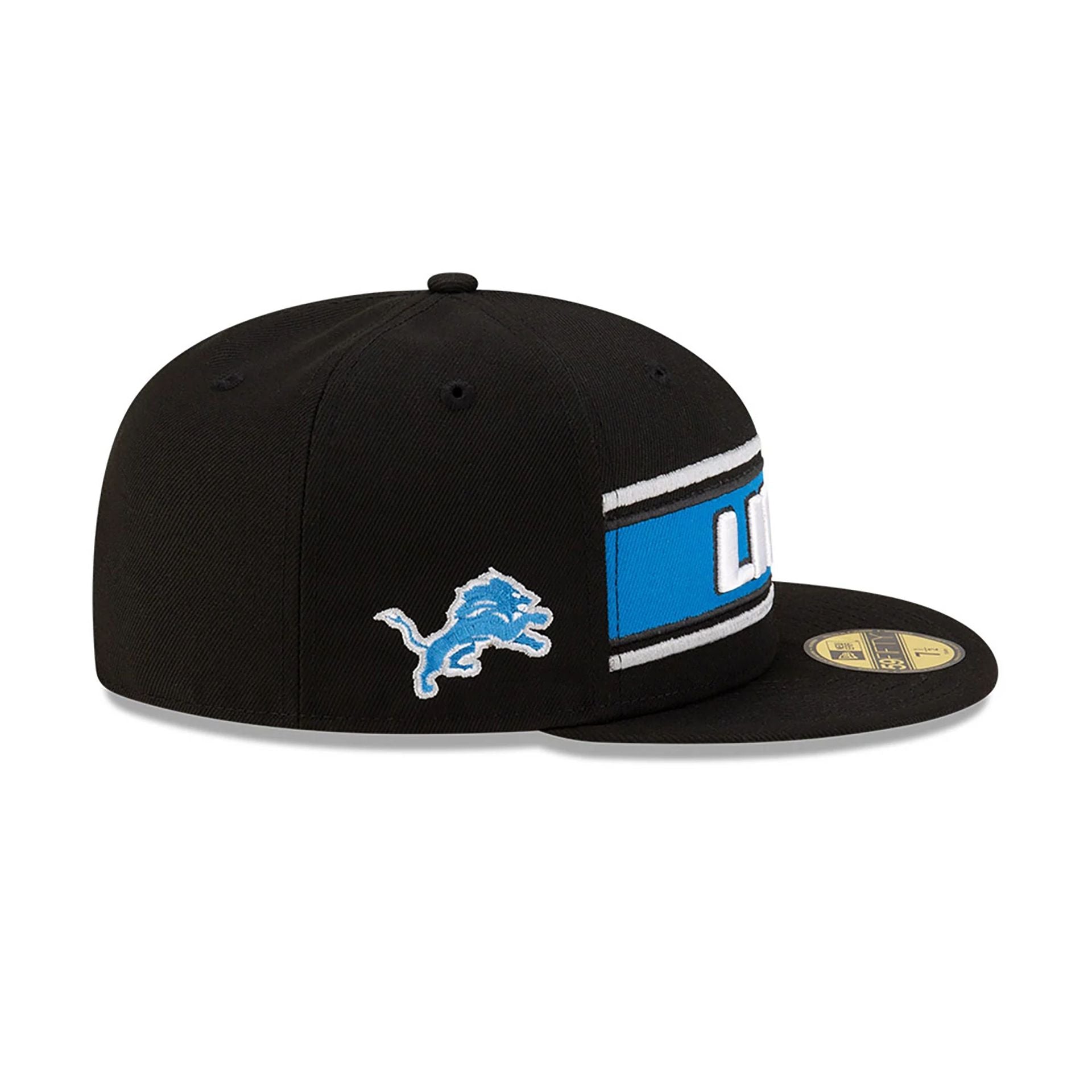 This is a Detroit Lions NFL Sideline 2024 Black 59FIFTY Fitted Cap 6