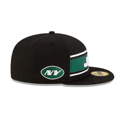 This is a New York Jets NFL Sideline 2024 Black 59FIFTY Fitted Cap 6