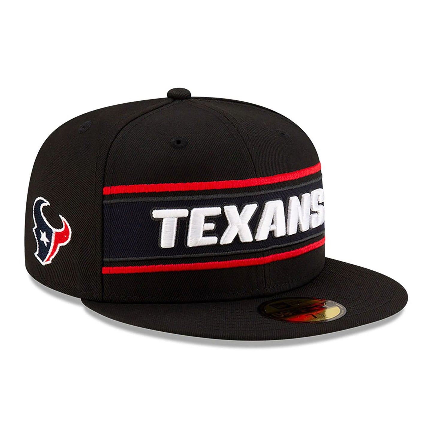 This is a Houston Texans NFL Sideline 2024 Black 59FIFTY Fitted Cap 1