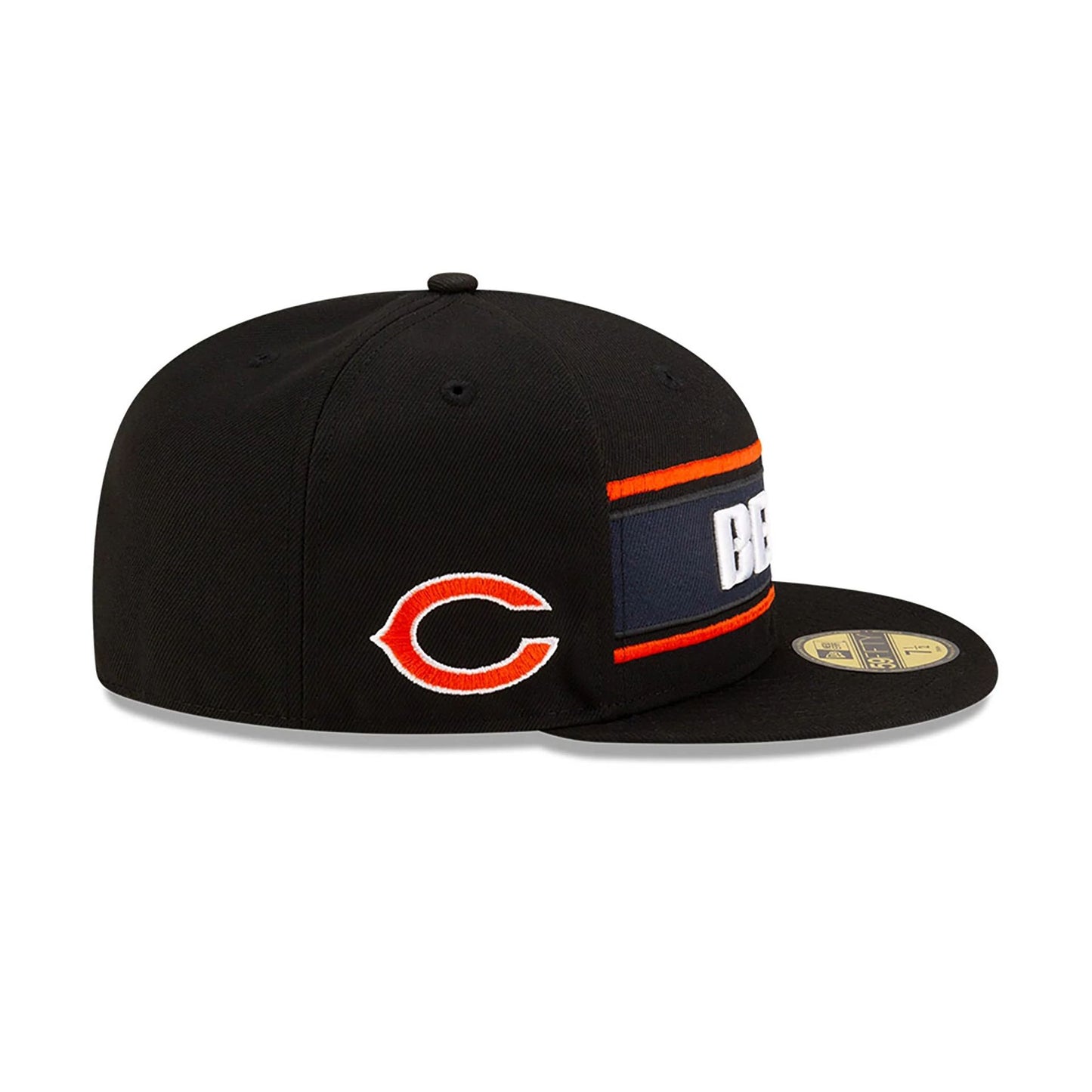 This is a Chicago Bears NFL Sideline 2024 Black 59FIFTY Fitted Cap 6