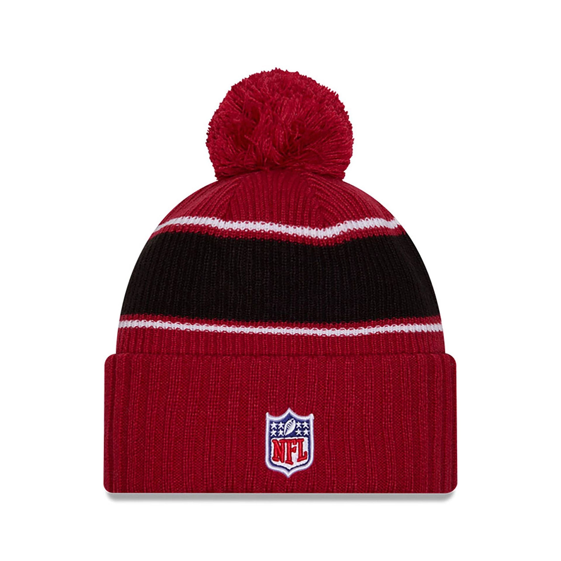 This is a Arizona Cardinals NFL Sideline 2024 Dark Red Sport Knit Beanie Hat 2