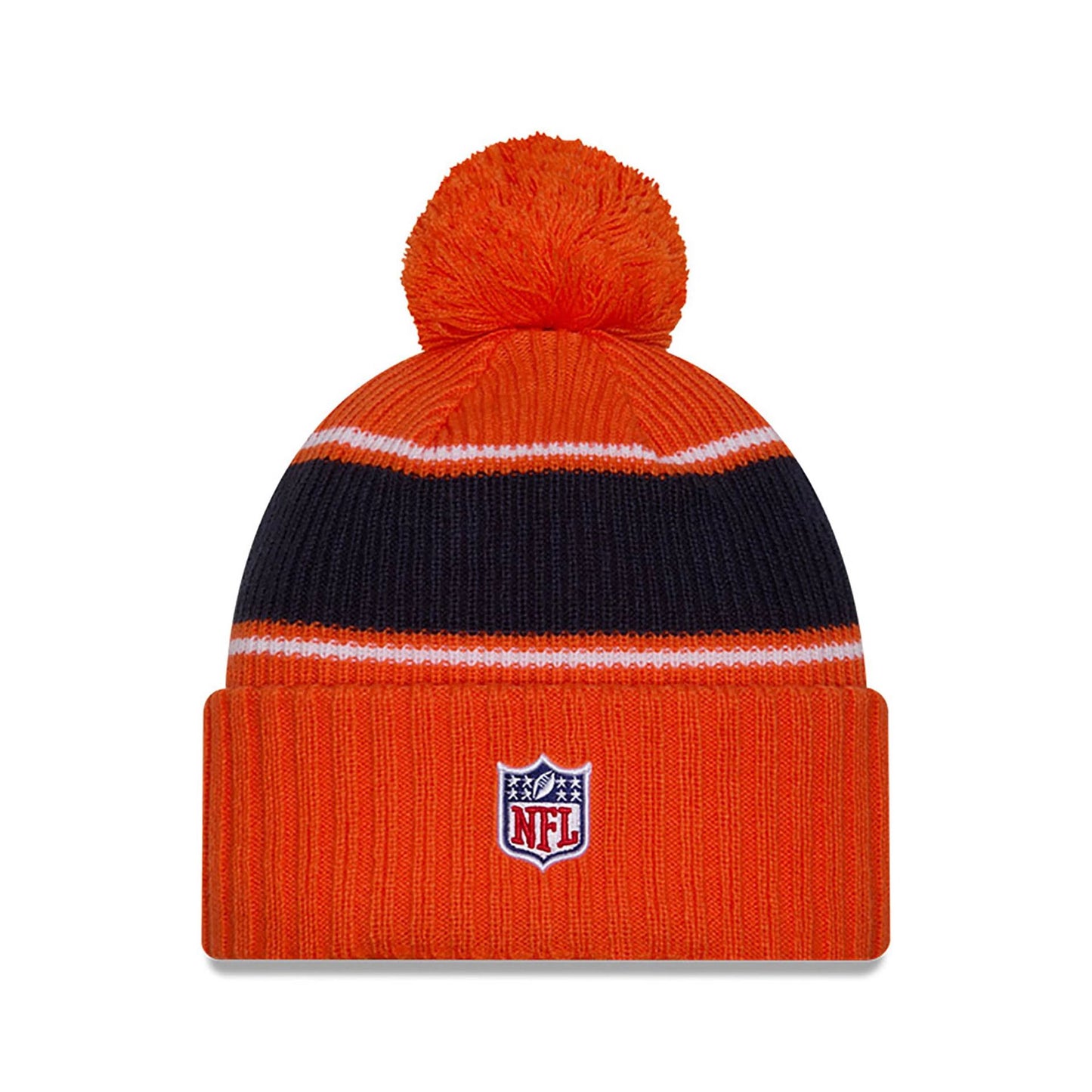 This is a Denver Broncos NFL Sideline 2024 Orange Sport Knit Beanie Hat 2