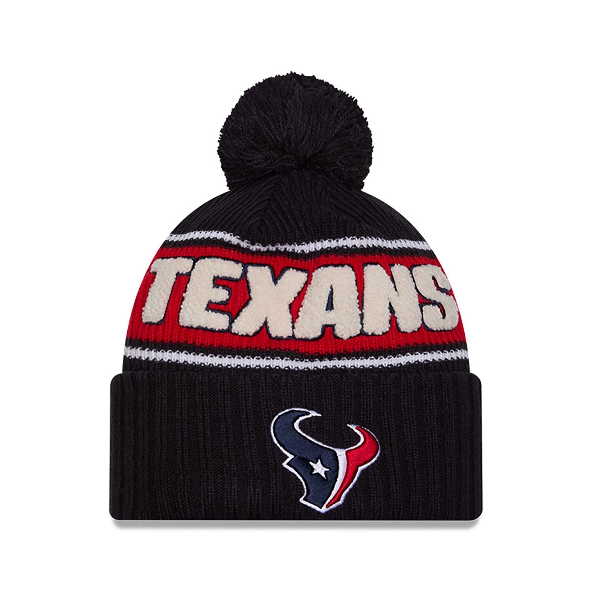 This is a Houston Texans NFL Sideline 2024 Navy Sport Knit Beanie Hat 1