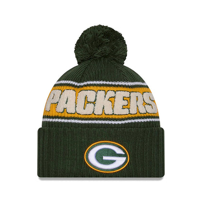 This is a Green Bay Packers NFL Sideline 2024 Dark Green Sport Knit Beanie Hat 1