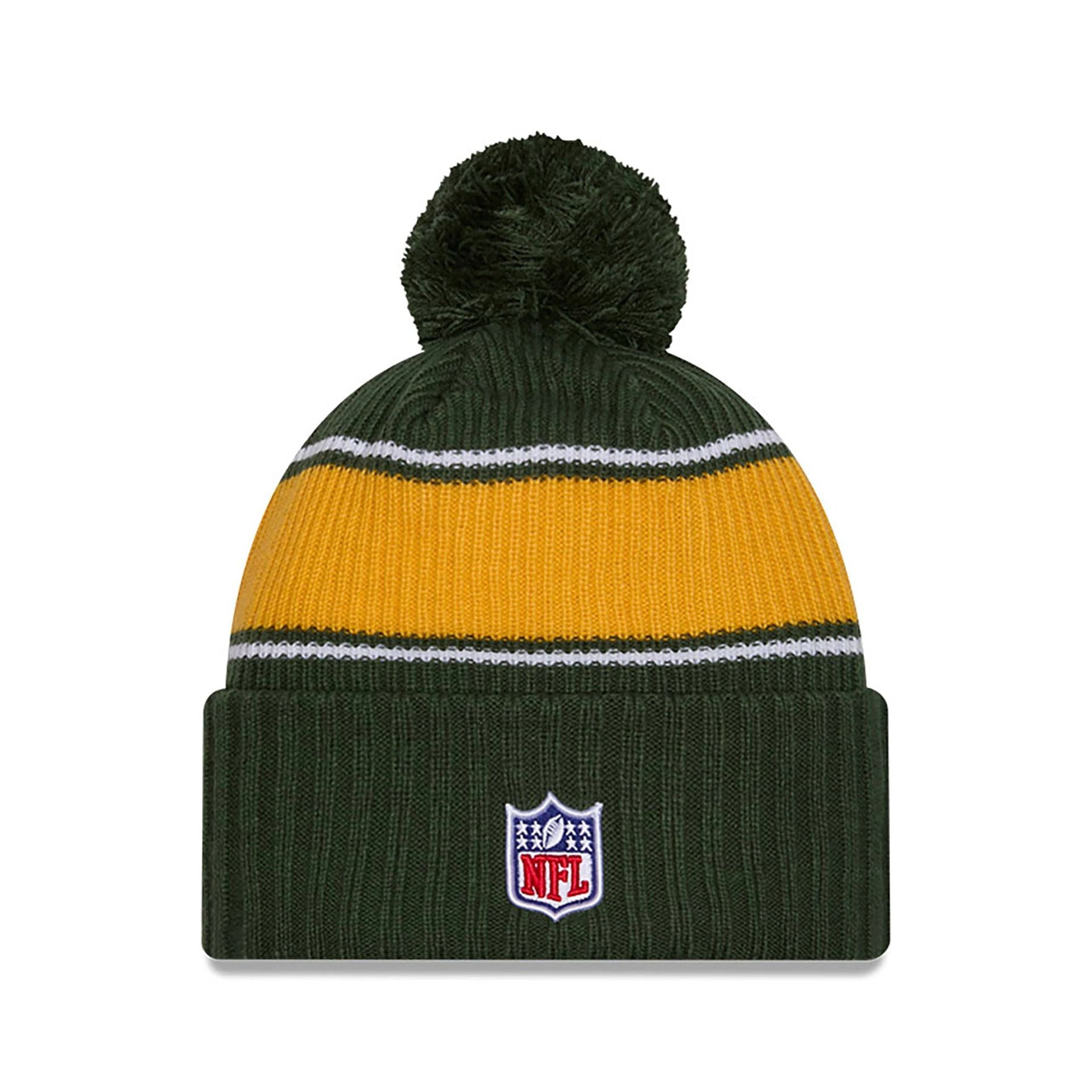 This is a Green Bay Packers NFL Sideline 2024 Dark Green Sport Knit Beanie Hat 2