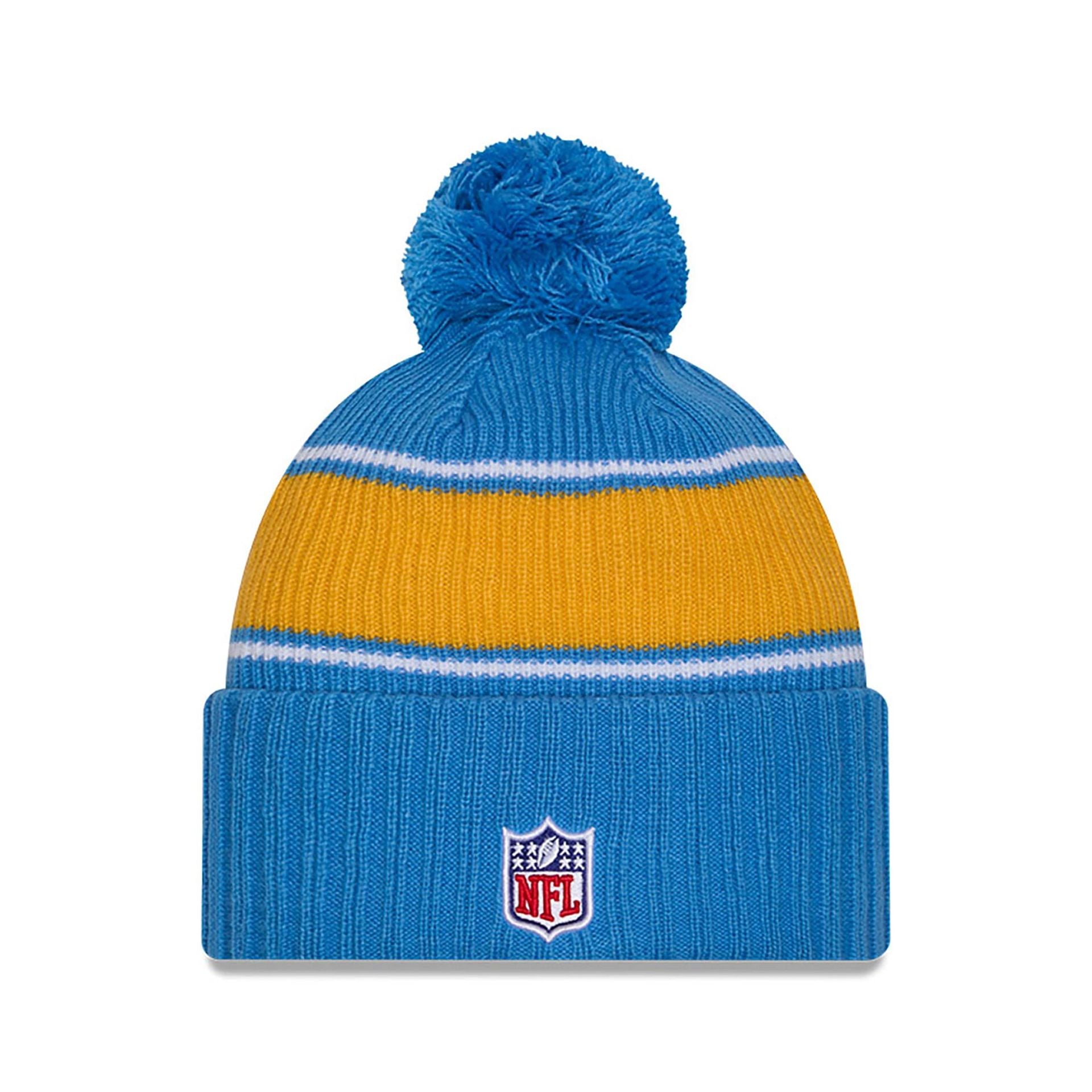 This is a LA Chargers NFL Sideline 2024 Blue Sport Knit Beanie Hat 2