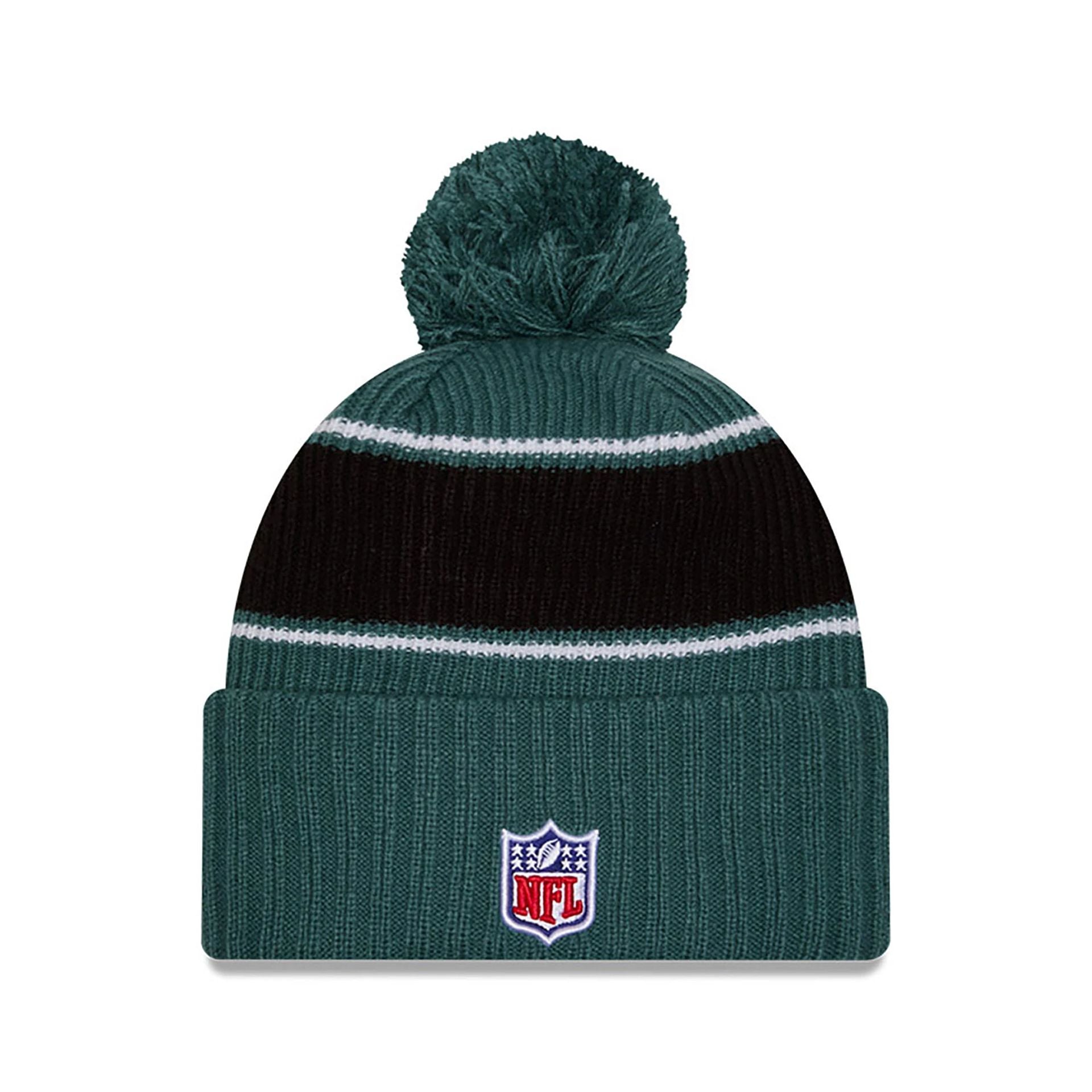 This is a Philadelphia Eagles NFL Sideline 2024 Dark Green Sport Knit Beanie Hat 2