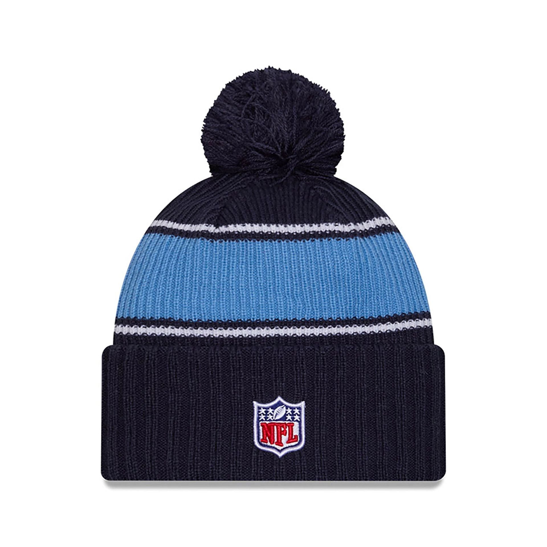 This is a Tennessee Titans NFL Sideline 2024 Dark Blue Sport Knit Beanie Hat 2