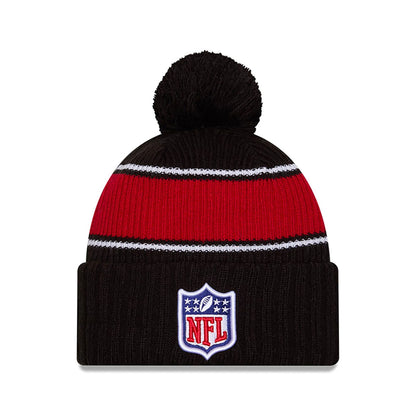 This is a NFL Official Logo NFL Sideline 2024 Black Sport Knit Beanie Hat 1