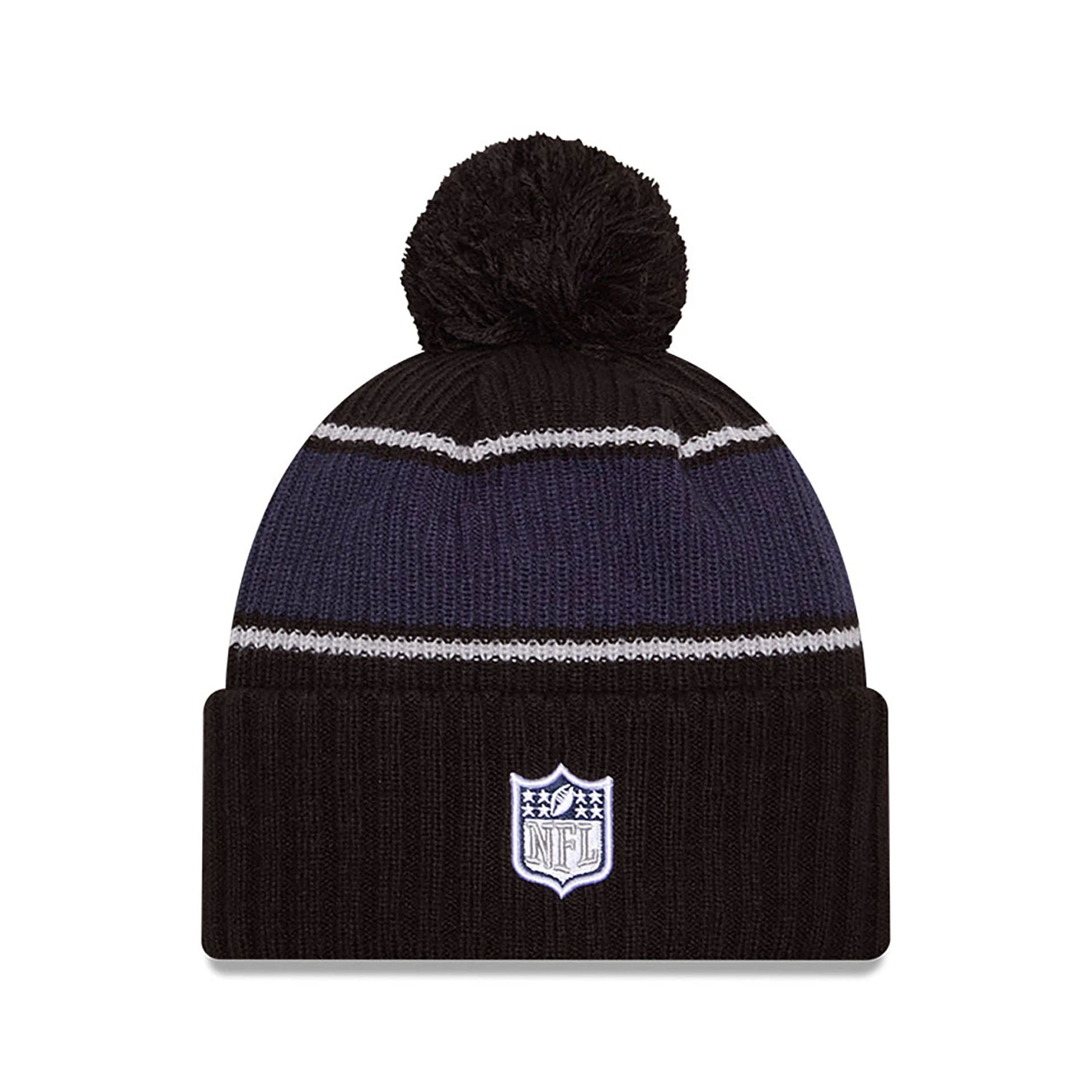 This is a Dallas Cowboys NFL Sideline 2024 Black Sport Knit Beanie Hat 2