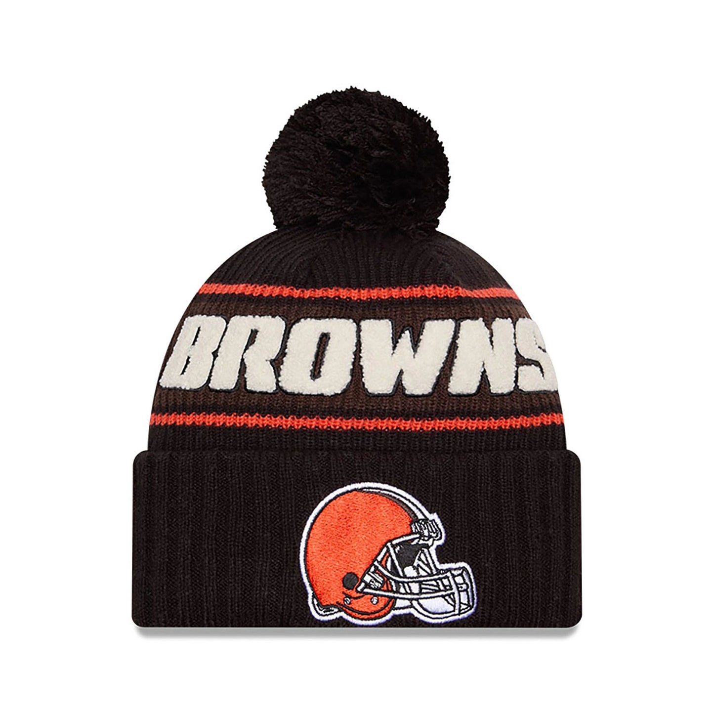 This is a Cleveland Browns NFL Sideline 2024 Black Sport Knit Beanie Hat 1