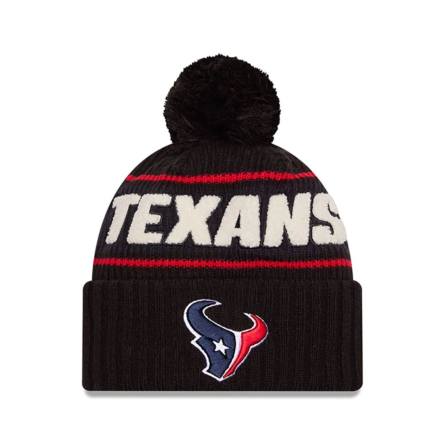 This is a Houston Texans NFL Sideline 2024 Black Sport Knit Beanie Hat 1