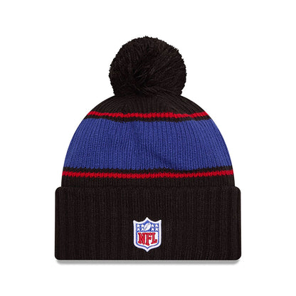 This is a New York Giants NFL Sideline 2024 Black Sport Knit Beanie Hat 2