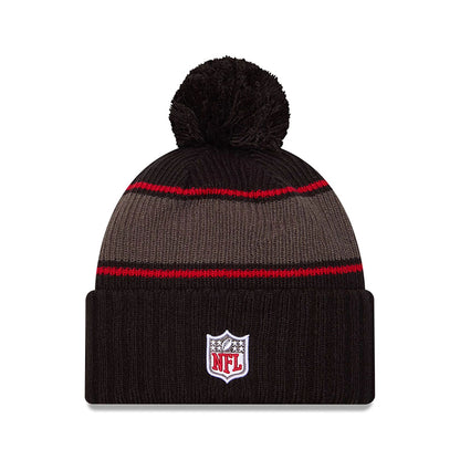 This is a Tampa Bay Buccaneers NFL Sideline 2024 Black Sport Knit Beanie Hat 2