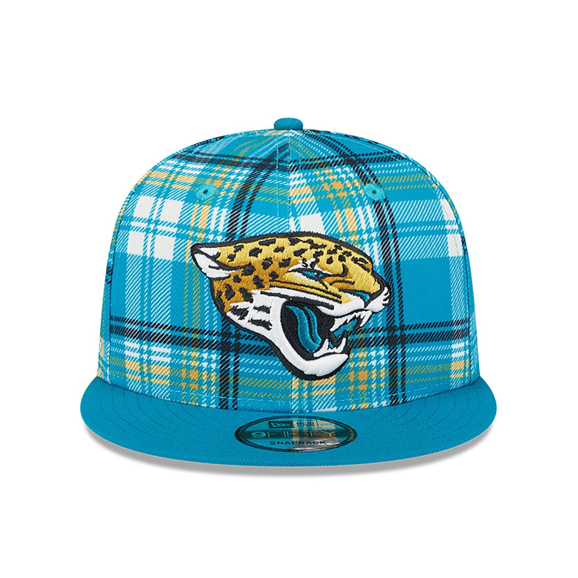 This is a Jacksonville Jaguars NFL Sideline 2024 Turquoise 9FIFTY Snapback Cap 3