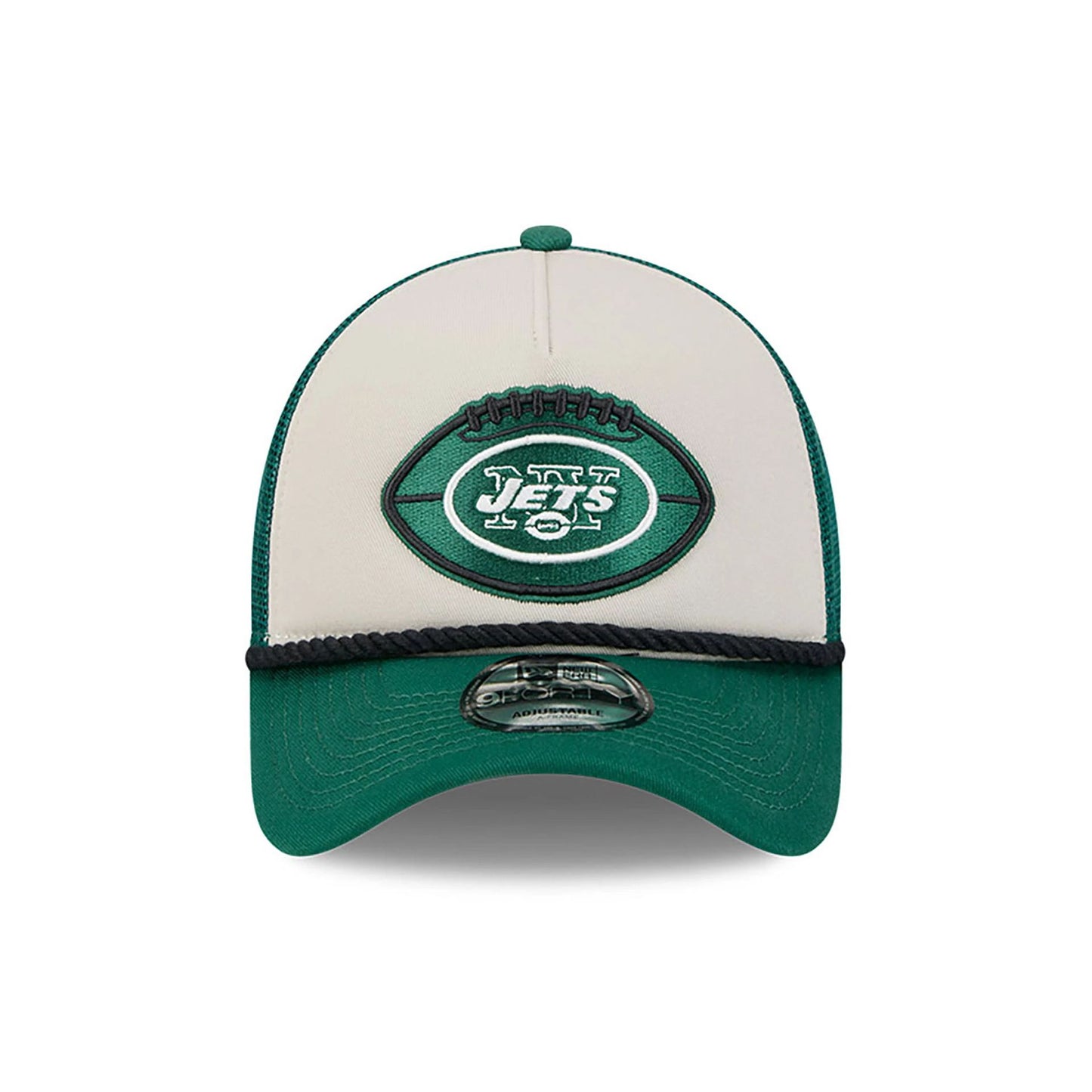 This is a New York Jets NFL Sideline Historic Green 9FORTY A-Frame Adjustable Cap 2