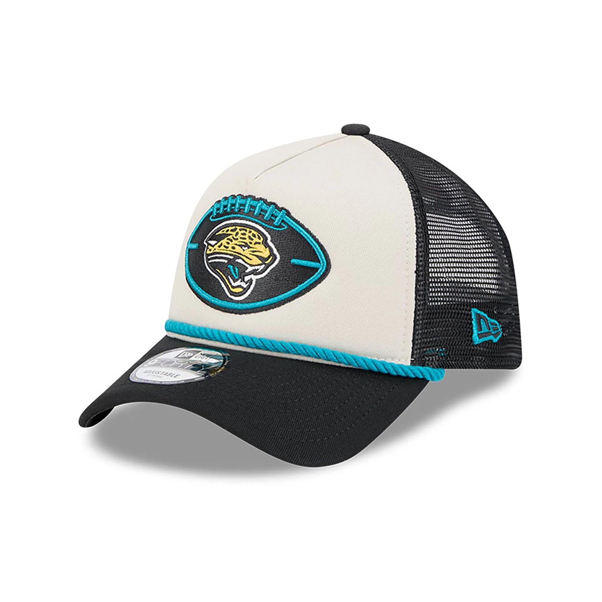 This is a Jacksonville Jaguars NFL Sideline Historic Black 9FORTY A-Frame Adjustable Cap 1