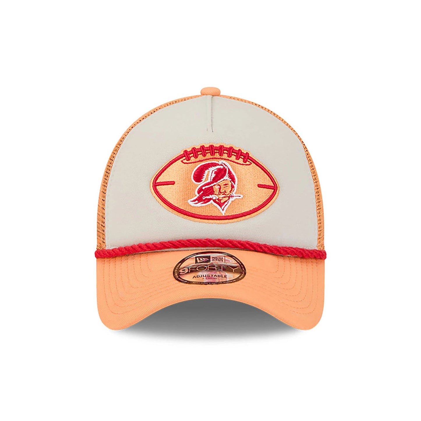 This is a Tampa Bay Buccaneers NFL Sideline 2024 Historic Orange 9FORTY A-Frame Adjustable Cap 2