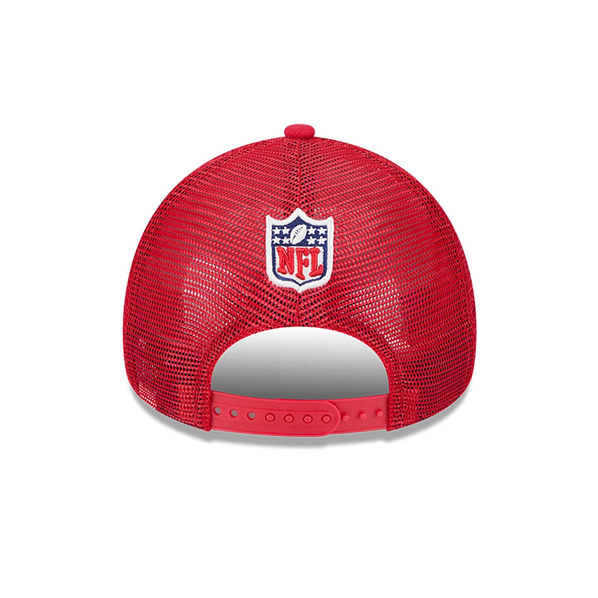 This is a San Francisco 49ers NFL Sideline 2024 Historic Red 9FORTY A-Frame Adjustable Cap 5