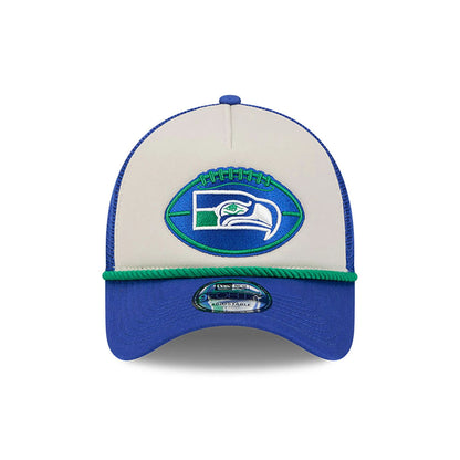 This is a Seattle Seahawks NFL Sideline 2024 Historic Blue 9FORTY A-Frame Adjustable Cap 2