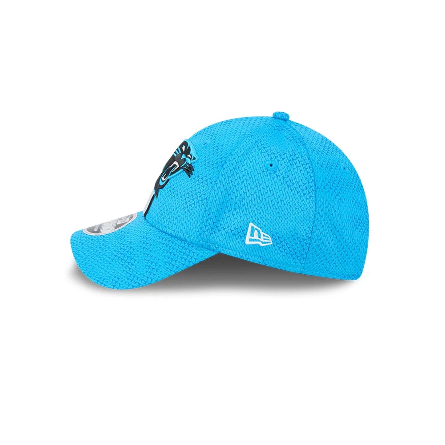 This is a Carolina Panthers Youth NFL Sideline 2024 Blue 9FORTY Stretch Snap Adjustable Cap 4