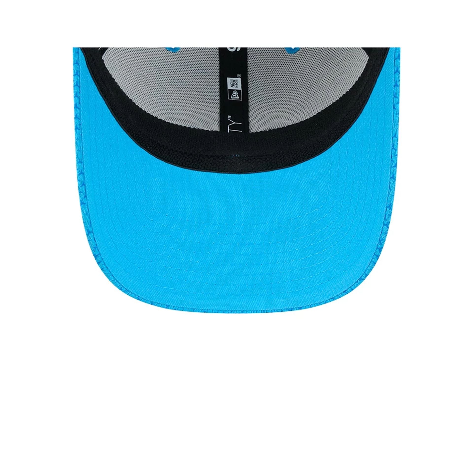 This is a Carolina Panthers Youth NFL Sideline 2024 Blue 9FORTY Stretch Snap Adjustable Cap 7