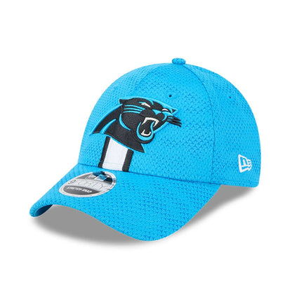 This is a Carolina Panthers Youth NFL Sideline 2024 Blue 9FORTY Stretch Snap Adjustable Cap 1