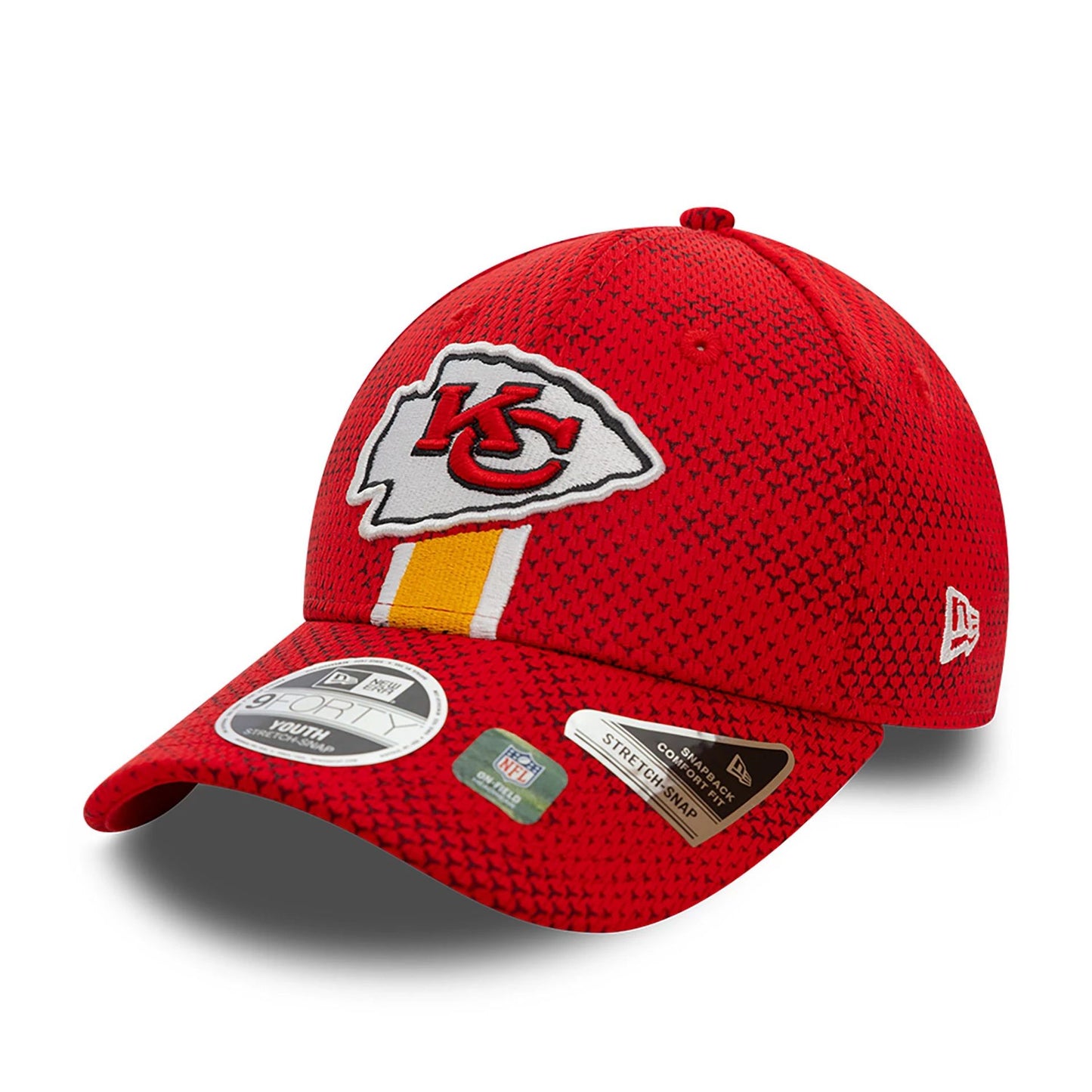 This is a Kansas City Chiefs Youth NFL Sideline 2024 Red 9FORTY Stretch Snap Cap 3