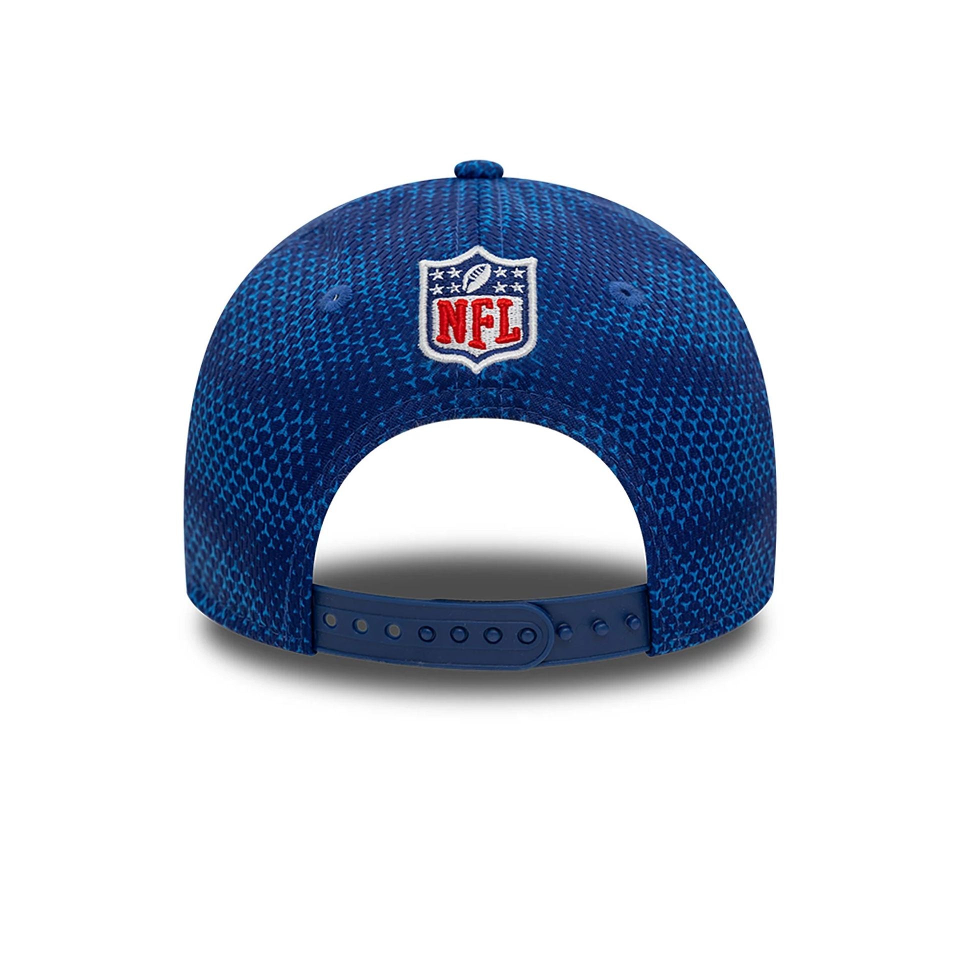 This is a New York Giants Youth NFL Sideline 2024 Blue 9FORTY Stretch Snap Cap 4