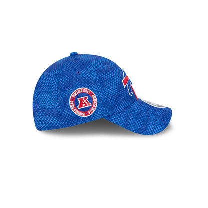 This is a Buffalo Bills NFL Sideline 2024 Blue 9FORTY Stretch Snap Cap 5